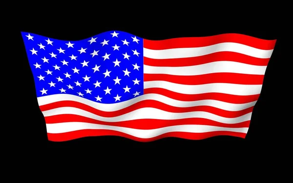 Waving Flag United States America Dark Background Stars Stripes State — Stock Photo, Image