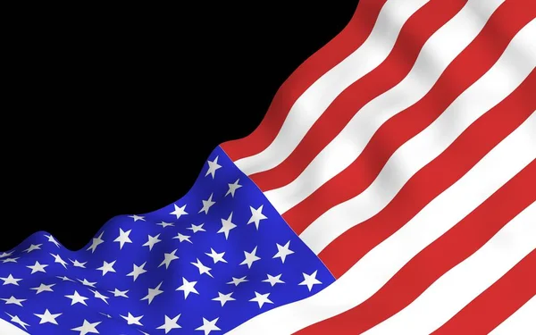 Flagge Der Vereinigten Staaten Von Amerika Auf Dunklem Hintergrund Schwenkend — Stockfoto