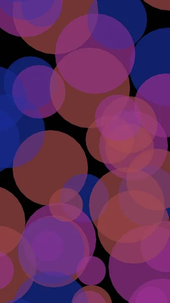 Multicolored Translucent Circles Dark Background Illustration — Stock Photo, Image