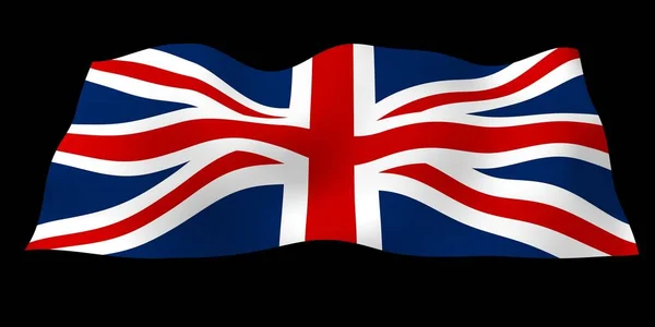 Κυματιστή Σημαία Της Μεγάλης Βρετανίας Σκοτεινό Φόντο Βρετανική Σημαία Ηνωμένο — Φωτογραφία Αρχείου