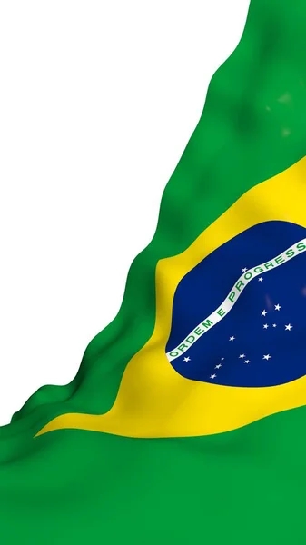 Ondeando Bandera Brasil Ordem Progresso Orden Progreso Río Janeiro Sudamérica — Foto de Stock