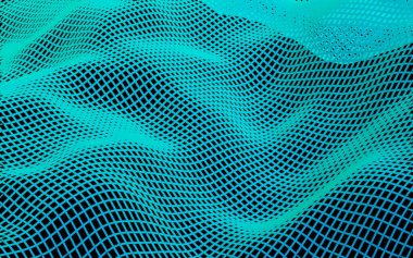 Karanlık bir arka plan üzerinde soyut manzara. Siber uzay şebekesi. merhaba teknoloji ağı. 3d illüstrasyon