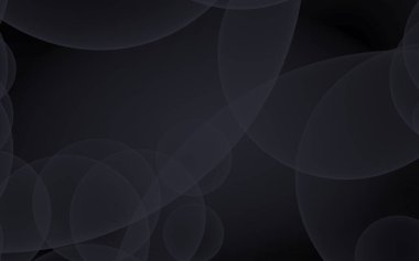 Soyut siyah arkaplan. Koyu şeffaf baloncuklu arkaplan. 3B illüstrasyon