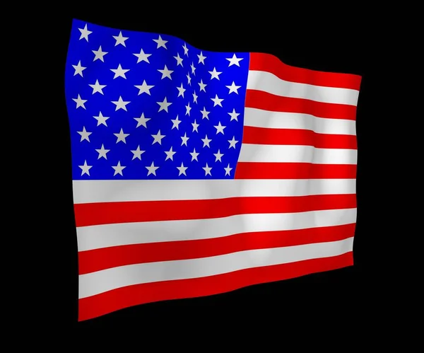 Waving Flag United States America Dark Background Stars Stripes State — Stock Photo, Image