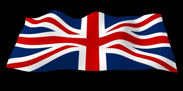Mengibarkan Bendera Britania Raya Dengan Latar Belakang Gelap Bendera Inggris — Stok Foto