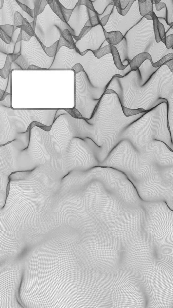 白い背景に抽象的な風景 準備完了テンプレート サイバースペースグリッド ハイテクネットワーク 3Dイラスト モックアップ — ストック写真
