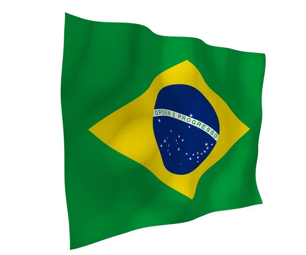 Vlající Vlajka Brazílie Ordem Progresso Pořádek Pokroku Rio Janeiro Jižní — Stock fotografie