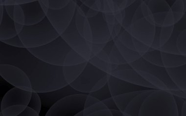 Soyut siyah arkaplan. Koyu şeffaf baloncuklu arkaplan. 3B illüstrasyon