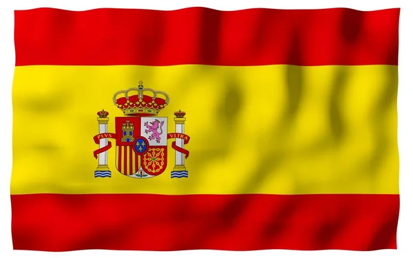 Spaniens Flagga Konungariket Spaniens Officiella Statssymbol Begreppet Webb Sportsidor Språkkurser — Stockfoto