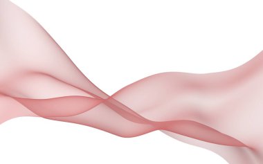 Soyut dalga. Eşarp. Beyaz arka plan üzerinde parlak şerit. Soyut duman. Raster hava arka planı. 3d illüstrasyon