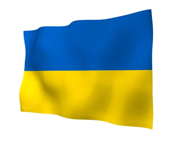 Flag Ukraine White Background National Flag State Ensign Blue Yellow — Stock Photo, Image