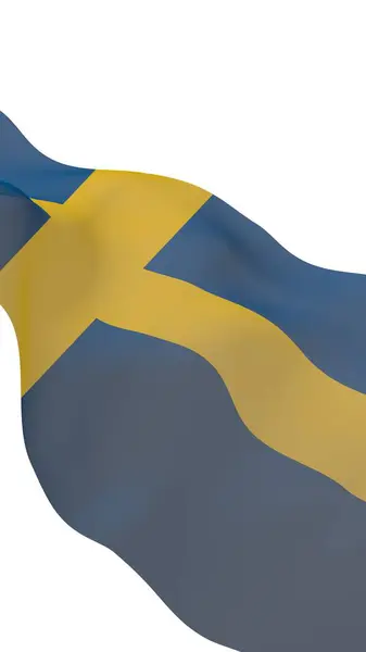 Flag Sweden Official State Symbol Kingdom Sweden Blue Field Yellow — Stock Photo, Image