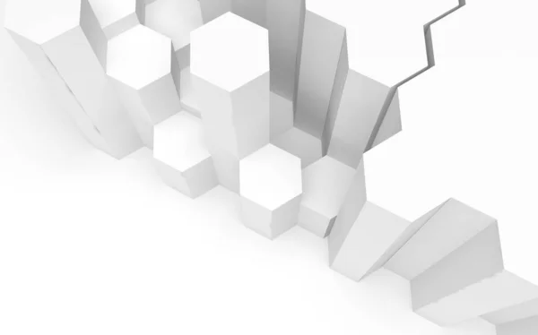 Vit Abstrakt Bakgrund Med Bikaka Hexagon Barer Isolerade Vit Bakgrund — Stockfoto