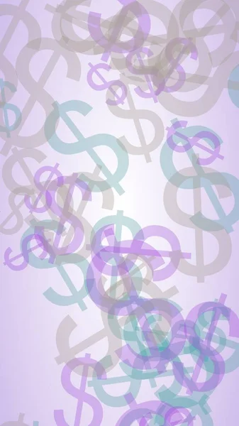 Bunte Durchscheinende Dollarzeichen Auf Weißem Hintergrund Rottöne Illustration — Stockfoto