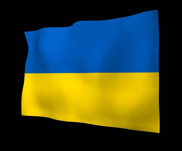 Ukrainas Flagga Mörk Bakgrund Nationella Flaggan Och Staten Ensign Blå — Stockfoto
