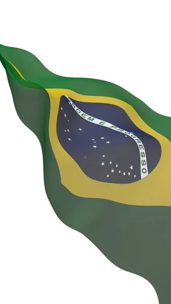 Flagge Brasiliens Schwenkend Ordem Progresso Ordnung Und Fortschritt Rio Janeiro — Stockfoto