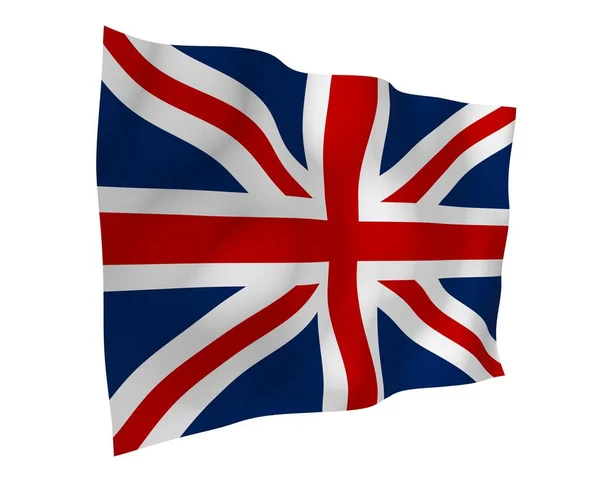 Bandeira Acenando Grã Bretanha Bandeira Britânica Reino Unido Grã Bretanha — Fotografia de Stock