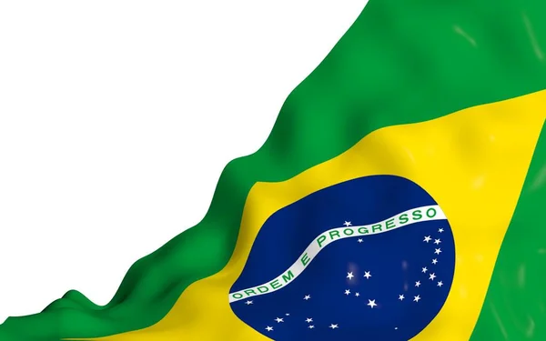 Ondeando Bandera Brasil Ordem Progresso Orden Progreso Río Janeiro Sudamérica — Foto de Stock