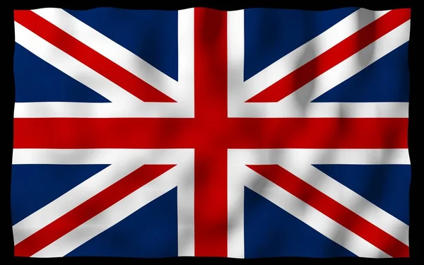 Sventolando Bandiera Della Gran Bretagna Sfondo Scuro Bandiera Britannica Regno — Foto Stock