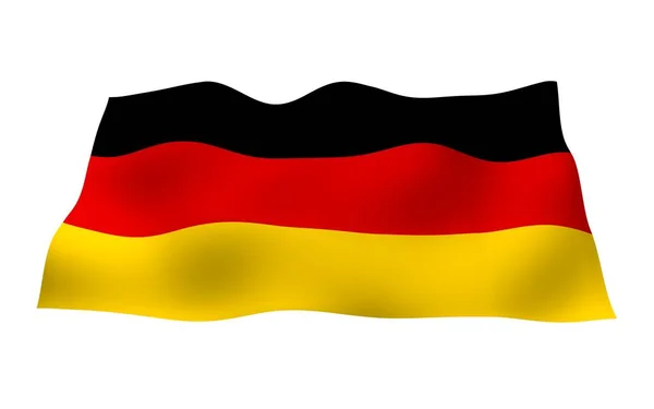 Tysklands Flagga Brett Format Illustration Delstatssymbol För Förbundsrepubliken Tyskland Rendering — Stockfoto