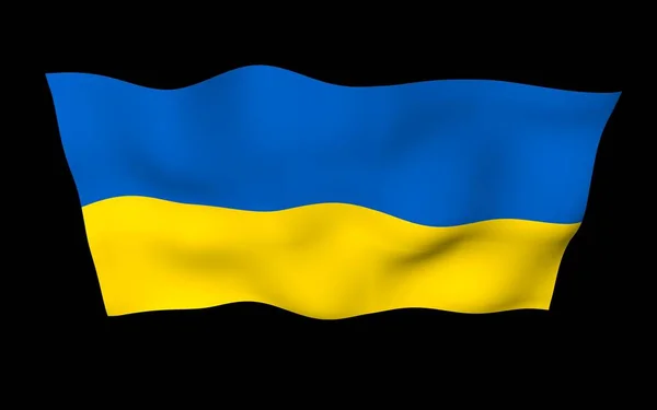 Die Fahne Der Ukraine Auf Dunklem Hintergrund Nationalflagge Und Staatsfahne — Stockfoto
