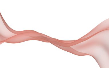 Soyut dalga. Eşarp. Beyaz arka plan üzerinde parlak şerit. Soyut duman. Raster hava arka planı. 3d illüstrasyon