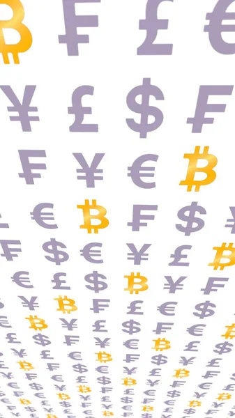 Bitcoin Monnaie Sur Fond Blanc Symbole Crypto Monnaie Numérique Effet — Photo