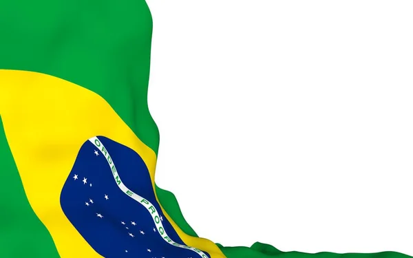 Waving Flag Brazil Ordem Progresso Order Progress Rio Janeiro South — Stock Photo, Image