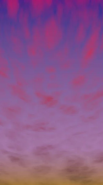 Cumulus pink clouds in the purple sky at sunset. Abstract group of clouds in the evening. 3D illustration