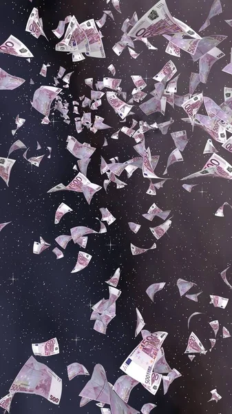 하늘을 지폐는 있습니다 우주로 날아가고 500 Euro — 스톡 사진