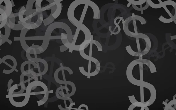 Graue Durchscheinende Dollarzeichen Auf Dunklem Hintergrund Grautöne Illustration — Stockfoto