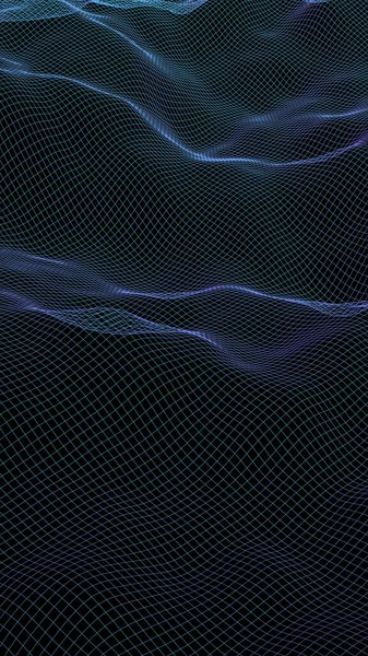 Peisaj Abstract Fundal Întunecat Reţeaua Albastră Marinei Ciberspaţiale Bună Reţea — Fotografie, imagine de stoc