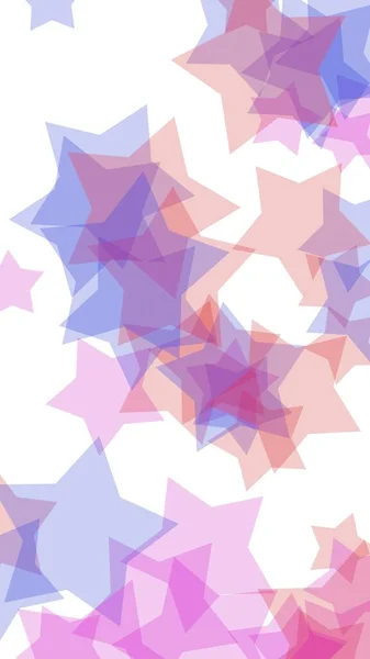 Multicolored Translucent Stars White Background Vertical Image Orientation Illustration — Stock Photo, Image