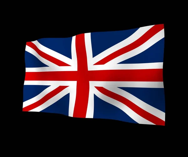 Acenando Bandeira Grã Bretanha Fundo Escuro Bandeira Britânica Reino Unido — Fotografia de Stock