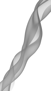 Soyut gri dalga. Raster hava desteği. Beyaz arka planda parlak gri kurdele. Gri eşarp. Soyut gri duman. 3B illüstrasyon