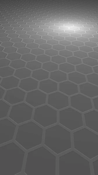 Honeycomb Gray Background Perspective View Polygon Look Honeycomb Extruded Bump — Stock Photo, Image