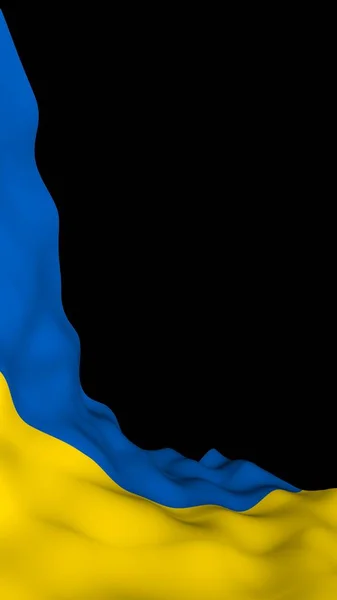 Karanlık Bir Arka Plan Üzerinde Ukrayna Bayrağı Ulusal Bayrak Eyalet — Stok fotoğraf