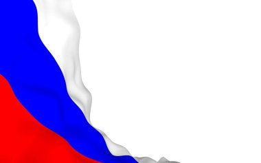 Rusya Federasyonu bayrağını sallıyor. Ulusal. Rusya'nın devlet sembolü. 3d illüstrasyon