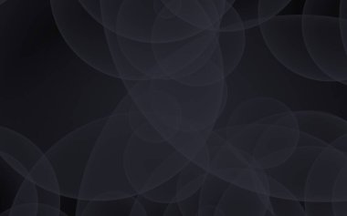 Soyut siyah arkaplan. Koyu şeffaf baloncuklu arkaplan. 3B illüstrasyon