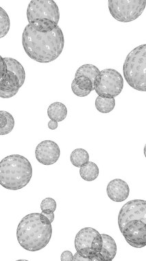 Ethereum ekonomik mali balonu. kripto para birimi 3d illüstrasyon. İş konsepti. Beyaz arka planda gri kabarcıklar