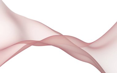 Soyut dalga. Eşarp. Beyaz arka plan üzerinde parlak şerit. Soyut duman. Raster hava arka planı. 3d illüstrasyon