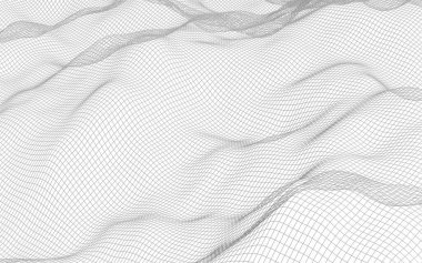 Beyaz arka planda soyut manzara. Siber uzay şebekesi. merhaba teknoloji ağı. 3d illüstrasyon