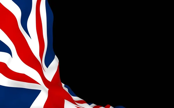 Viftande Flagga Storbritannien Mörk Bakgrund Brittisk Flagga Förenade Konungariket Storbritannien — Stockfoto