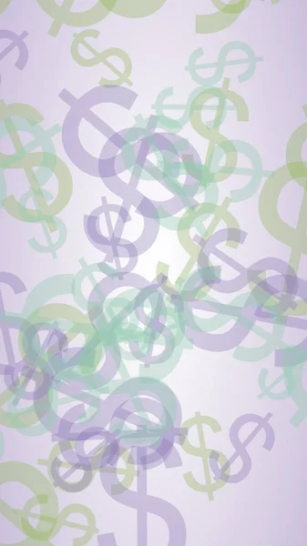 Veelkleurige Doorschijnende Dollartekens Witte Achtergrond Illustratie — Stockfoto