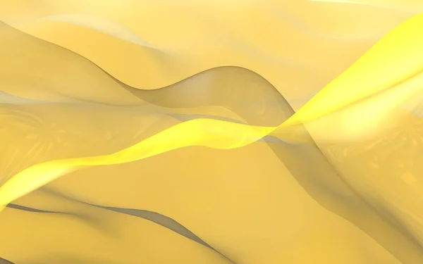 Fundo Ouro Abstrato Belo Cenário Com Ondas Amarelas Ilustração — Fotografia de Stock
