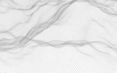 Beyaz arka planda soyut manzara. Siber uzay şebekesi. merhaba teknoloji ağı. 3d illüstrasyon