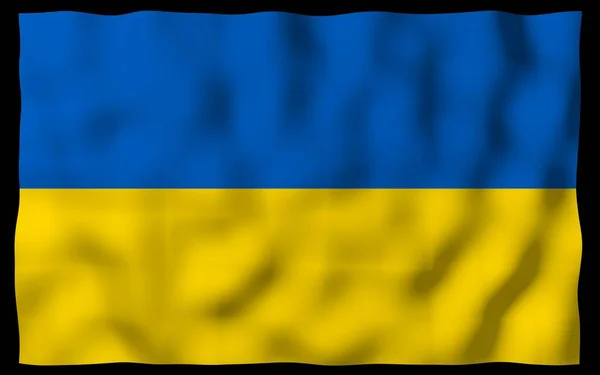 Flag Ukraine Dark Background National Flag State Ensign Blue Yellow — Stock Photo, Image