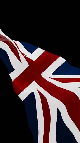 Размахивание Флагом Великобритании Тёмном Фоне Британский Флаг Соединенное Королевство Великобритании — стоковое фото