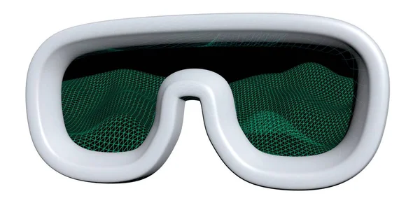 Ilustração Máscara Realidade Virtual Fundo Branco Conceito Tecnologia Óculos Ilustração — Fotografia de Stock