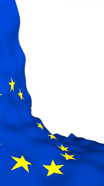 Bandiera Leggermente Sventolante Dell Unione Europea Isolata Sfondo Bianco Rendering — Foto Stock